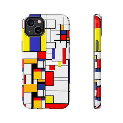 Retro Mod Mondrian, Mid Century Modern Style Tough Phone Case - Mid Century Modern Gal