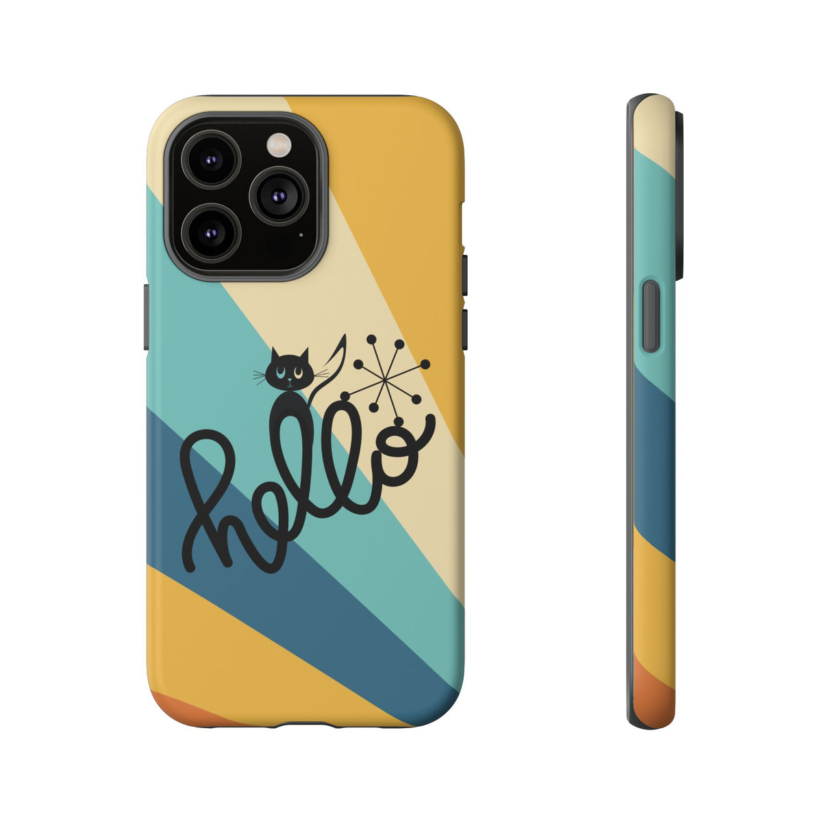 Atomic Groovy Cat, Retro, Kitschy, Hello Starburst, Mid Mod Smart Phone Tough Phone Cases - Mid Century Modern Gal