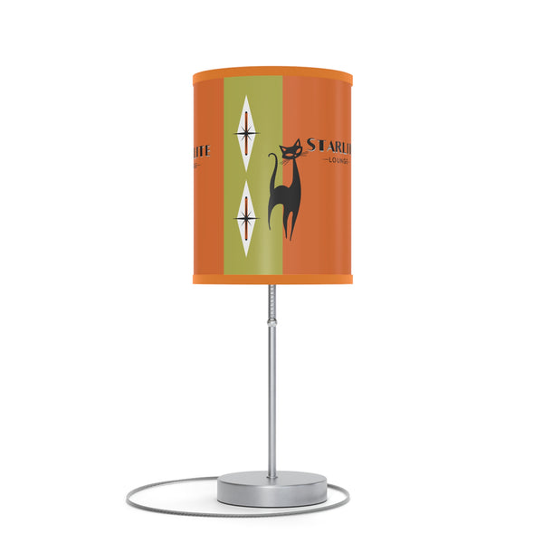 Atomic Cat Starlite Lounge, Mid Century Modern Retro Cat Design Table Lamp - Unique Home Decor for Cat Lovers