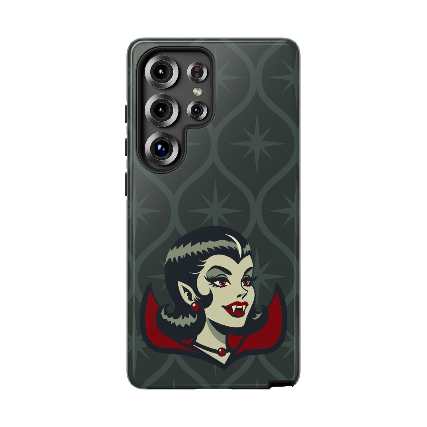Vampire Dracula Girl Halloween Goth Horror Buff MCM Green Tough Phone Case