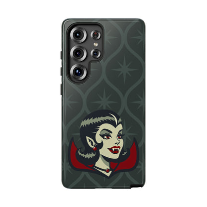 Vampire Dracula Girl Halloween Goth Horror Buff MCM Green Tough Phone Case