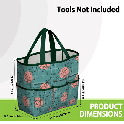 Mid Century Modern Atomic Starburst Teal Pink Garden Tool Bag