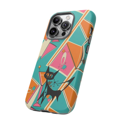 Atomic Cat Mid Mod Retro Cat Phone Case - Tough Cases for Stylish Cat Lovers