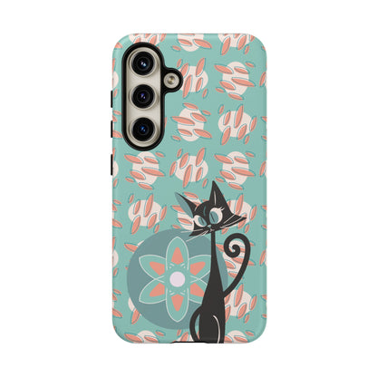 Atomic Cat, Mid Century Modern Funky Fun Smart Phone Tough Phone Cases