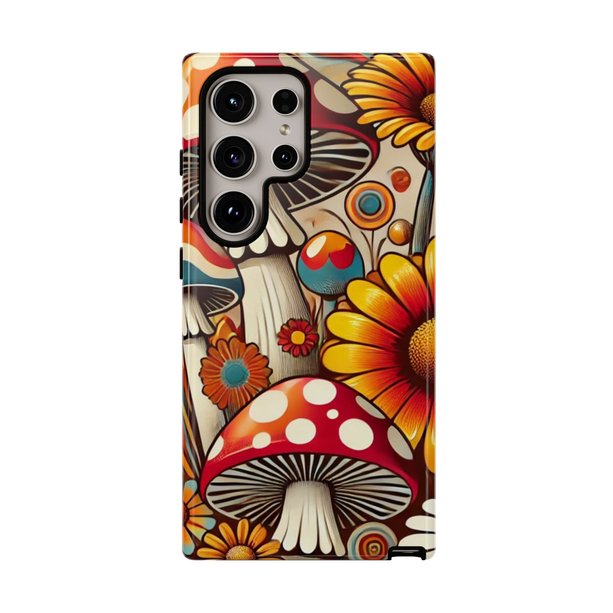 Colorful Mushroom Flower Phone Case - Boho Chic Design