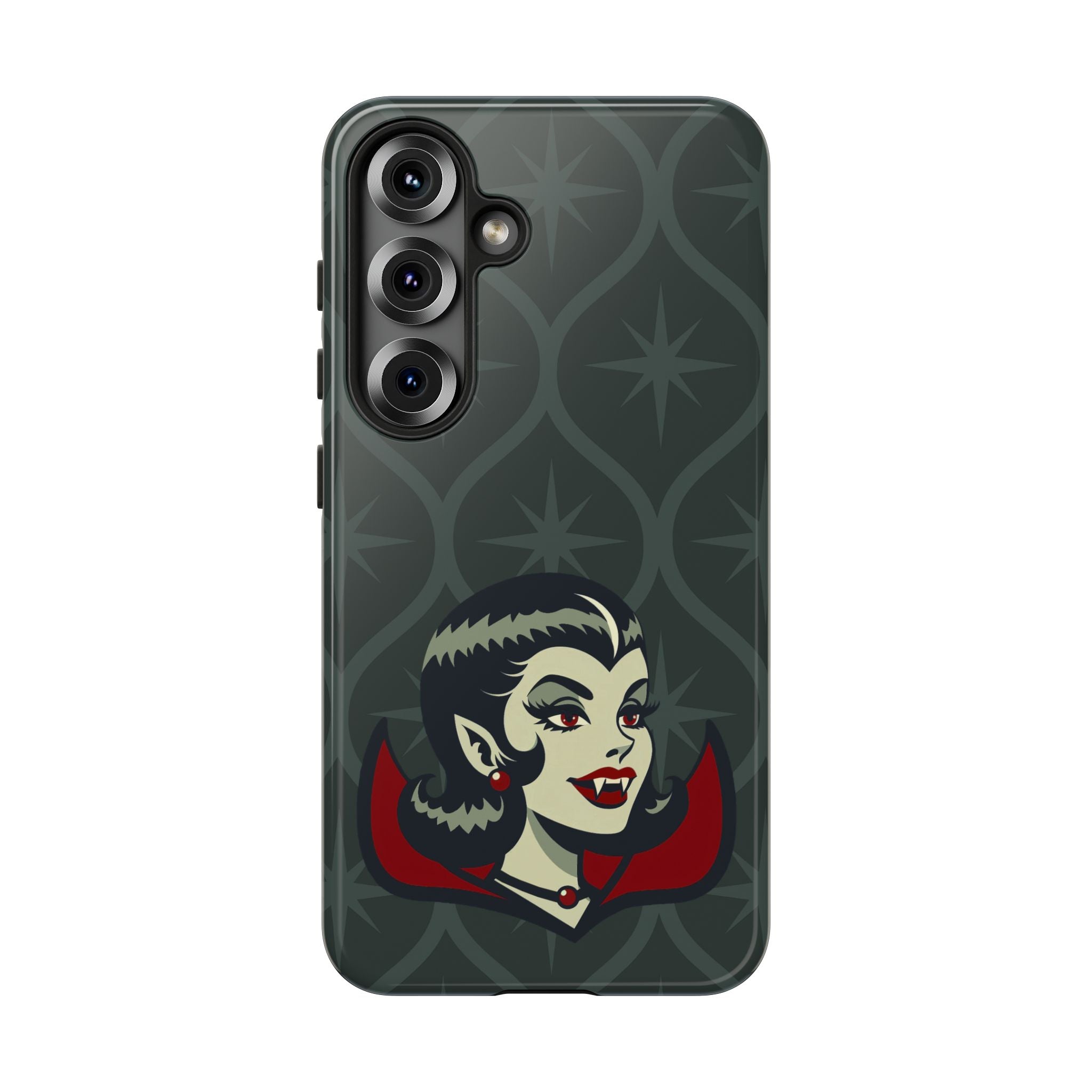Vampire Dracula Girl Halloween Goth Horror Buff MCM Green Tough Phone Case