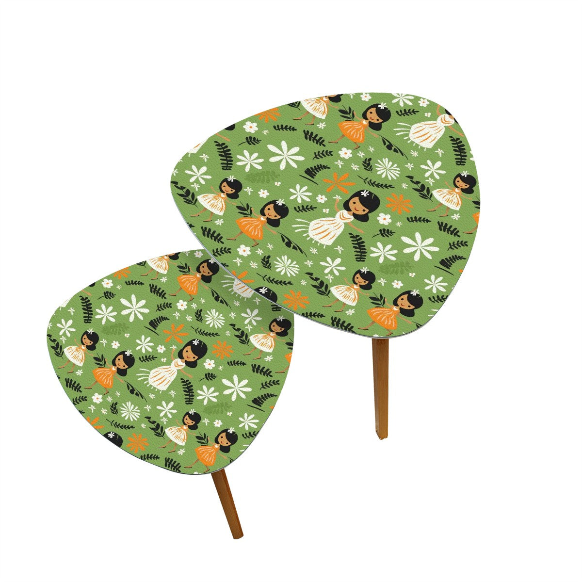 Tiki Hawaiin Hula Girls Palm Springs Cali Style, Mid Century Modern Nesting Tables - Mid Century Modern Gal