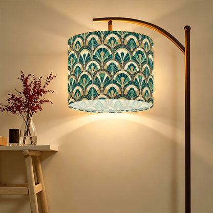 Art Deco Peacock Inspired Lamp SHADE ONLY - For Arc Floor Lamps Only - Mid Century Modern Gal