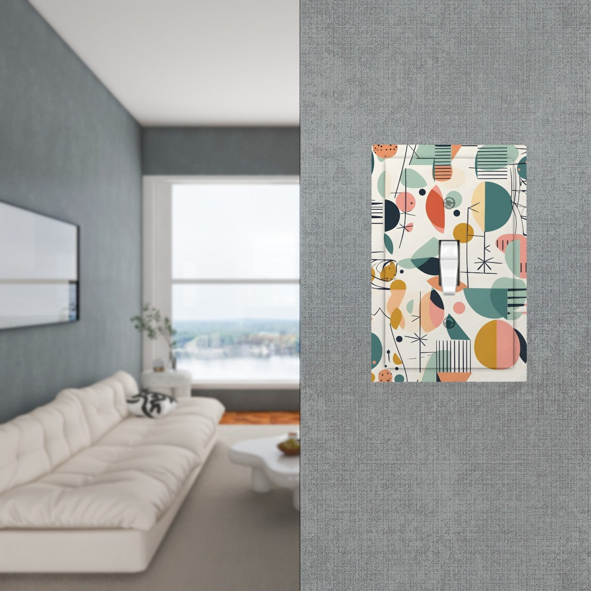 Modern Boho Abstract Modern Switch Cover 1-Gang 1 Toggle - Mid Century Modern Gal
