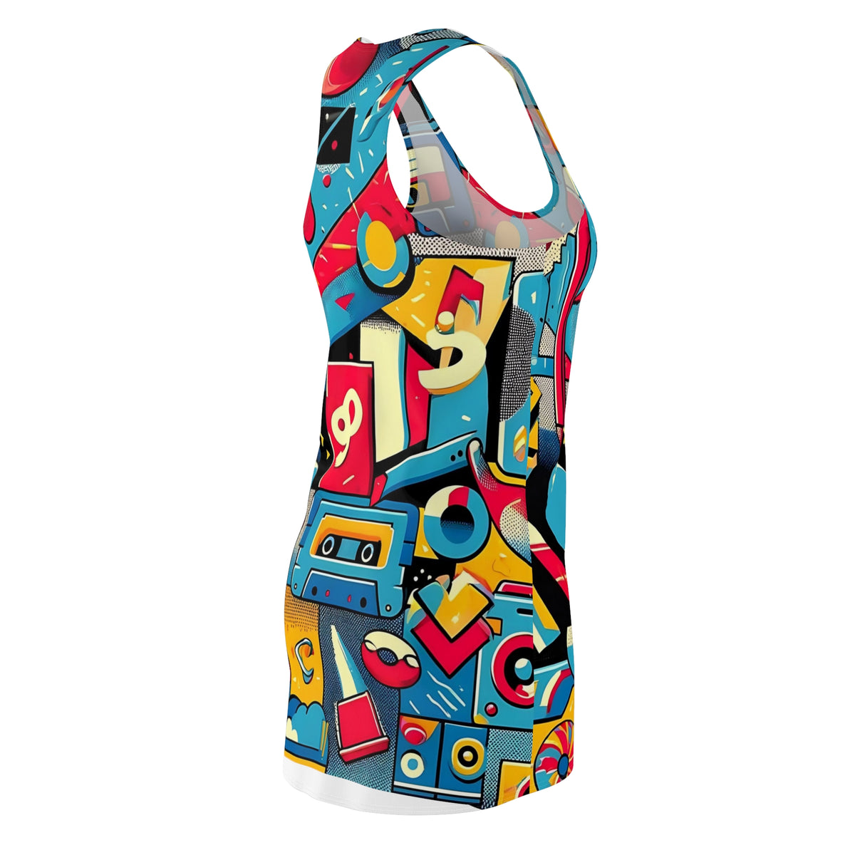 90s Summer Party, Hip Retro Women's  Racerback Dress - Mid Century Modern Gal