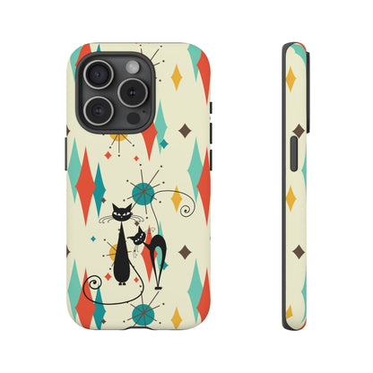 Atomic Kitty Cat, Mid Mod Franciscan Pattern, Kitsch Tough Phone Cases
