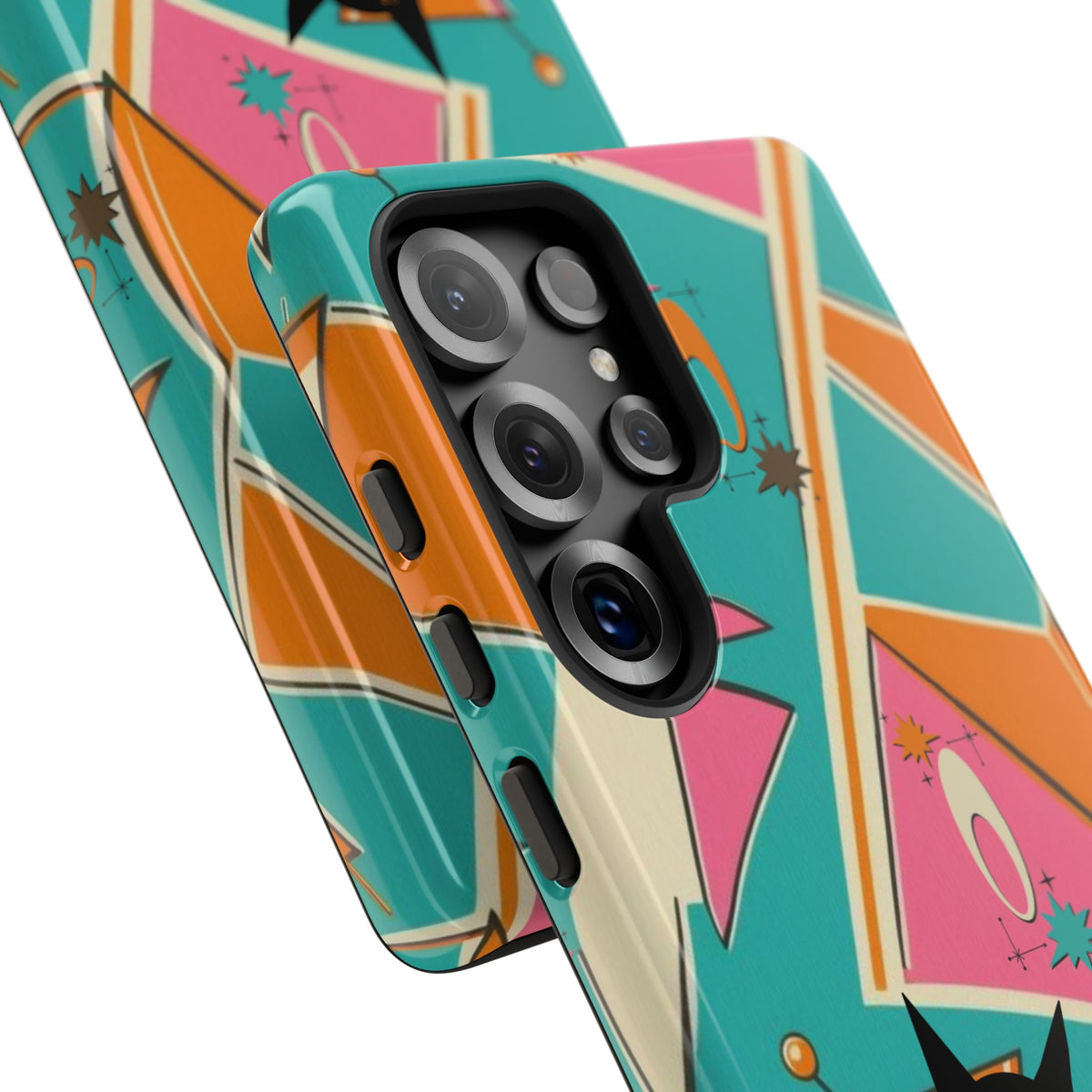 Atomic Cat Mid Mod Retro Cat Phone Case - Tough Cases for Stylish Cat Lovers
