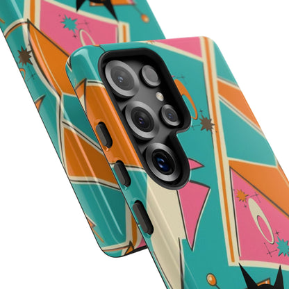 Atomic Cat Mid Mod Retro Cat Phone Case - Tough Cases for Stylish Cat Lovers