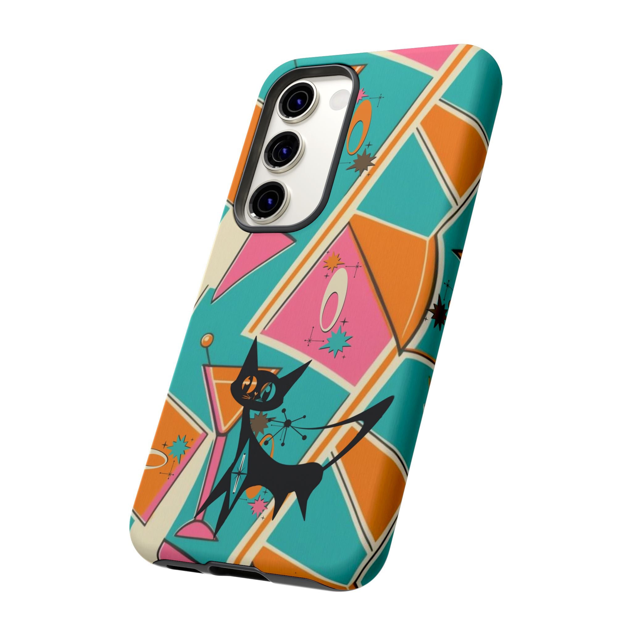 Atomic Cat Mid Mod Retro Cat Phone Case - Tough Cases for Stylish Cat Lovers