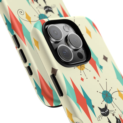 Atomic Kitty Cat, Mid Mod Franciscan Pattern, Kitsch Tough Phone Cases