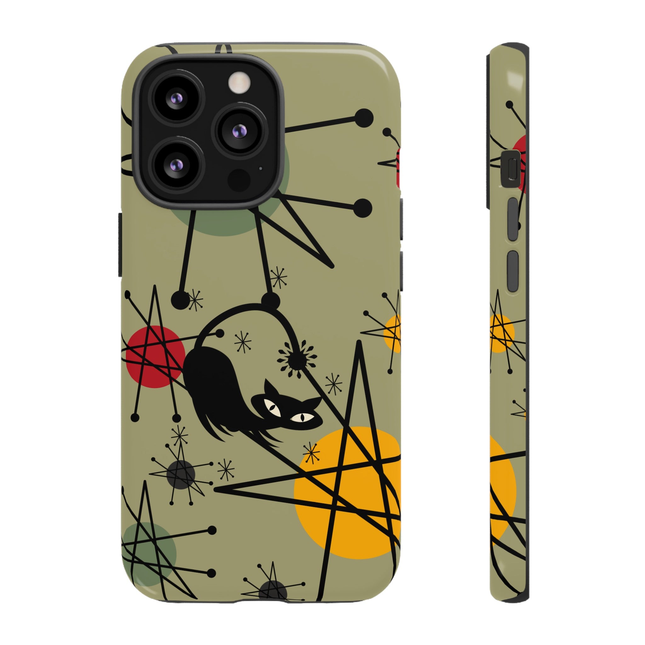 Mid Century Modern Atomic Cat, Retro Chic Groovy Mod Samsung, Smart Phone Tough Cases