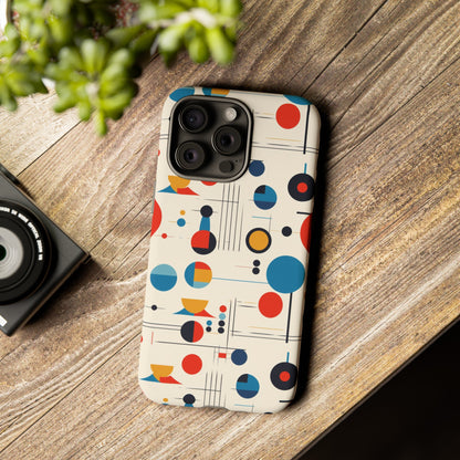 Mid Mod Bauhaus Designed iPhone, Samsung, Retro Phone Tough Cases