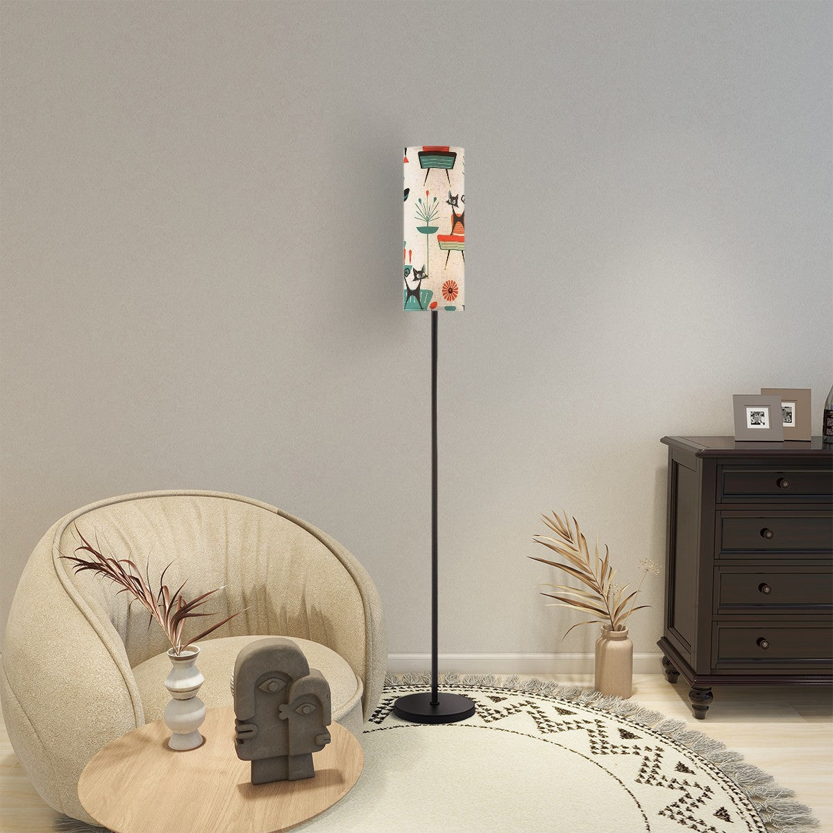 Atomic Kitschy Cats, Mid Century Modern Mod Slim Floor Lamp Modern By Mid Century Modern Gal - Mid Century Modern Gal