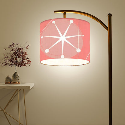 Arc Floor Lamp In Atomic 50s Pink, Starburst Mid Century Modern Adjustable Floor Lamp