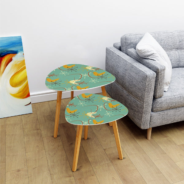 Atomic Boomerang Mid Century Modern Nesting Tables