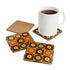 Groovy Retro Record Players, Brown Orange Yellow, Corkwood Coaster Set - Mid Century Modern Gal