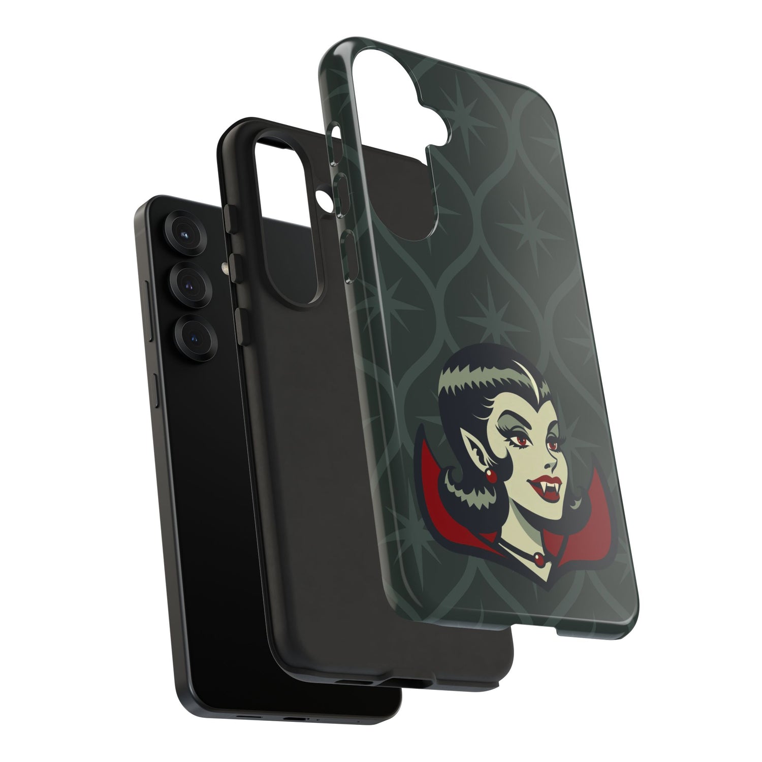 Vampire Dracula Girl Halloween Goth Horror Buff MCM Green Tough Phone Case