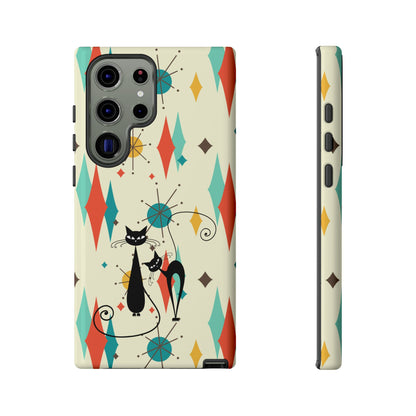 Atomic Kitty Cat, Mid Mod Franciscan Pattern, Kitsch Tough Phone Cases