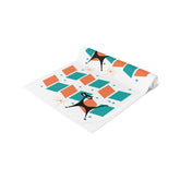 Atomic Cat Mid Mod Orange, Teal, Kitschy Retro Table Runner - Mid Century Modern Gal