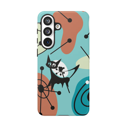 Atomic Kittie, Mid Century Modern Geometric Amoeba Retro Smart PhoneTough Phone