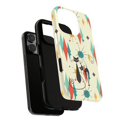 Atomic Kitty Cat, Mid Mod Franciscan Pattern, Kitsch Tough Phone Cases
