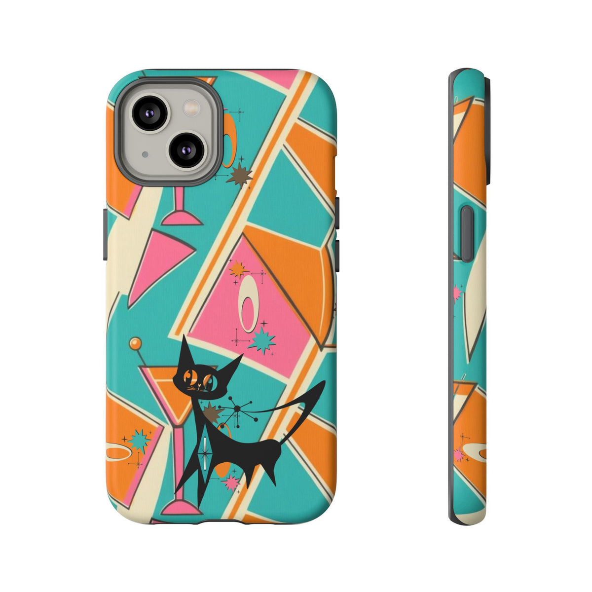 Atomic Cat Mid Mod Retro Cat Phone Case - Tough Cases for Stylish Cat Lovers - Mid Century Modern Gal