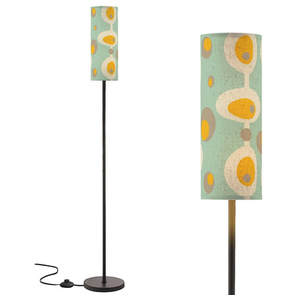 Mid Mod Groovy Mint Green, Mustard Yellow Mod Orbs, Retro Floor Lamp - Mid Century Modern Gal