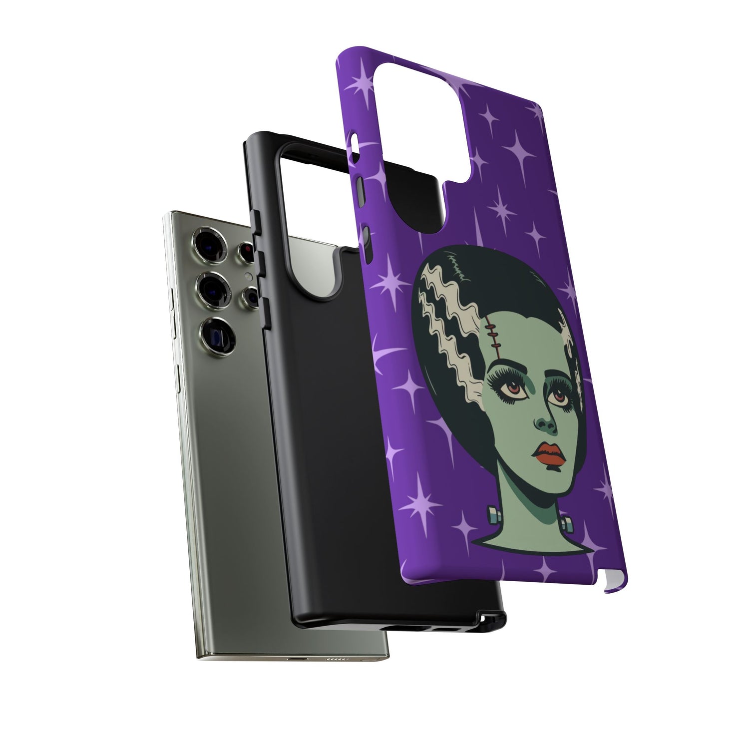Bride of Frankenstein Retro Mid Mod Horror Buff Purple Halloween Tough Phone Case