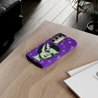 Bride of Frankenstein Retro Mid Mod Horror Buff Purple Halloween Tough Phone Case