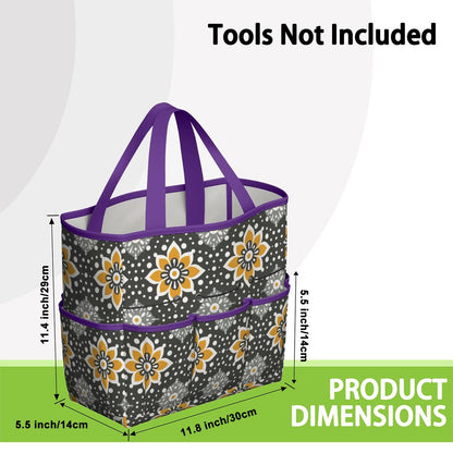 Floral Bohemian Retro Gray Yellow Modern Garden Tool Bag