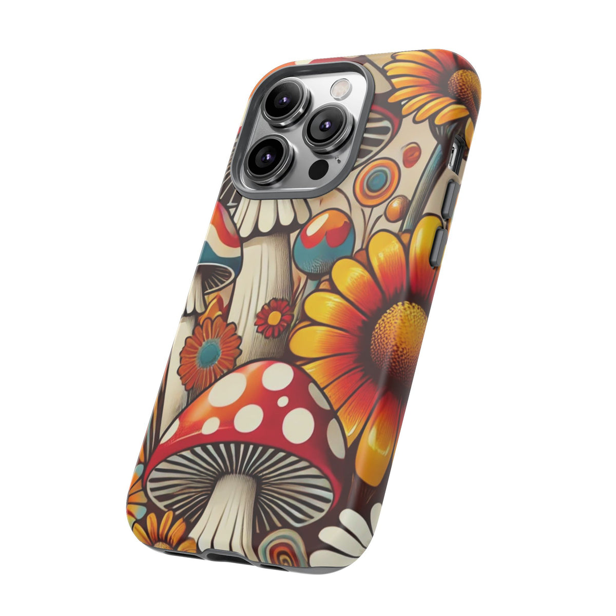 Colorful Mushroom Flower Phone Case - Boho Chic Design