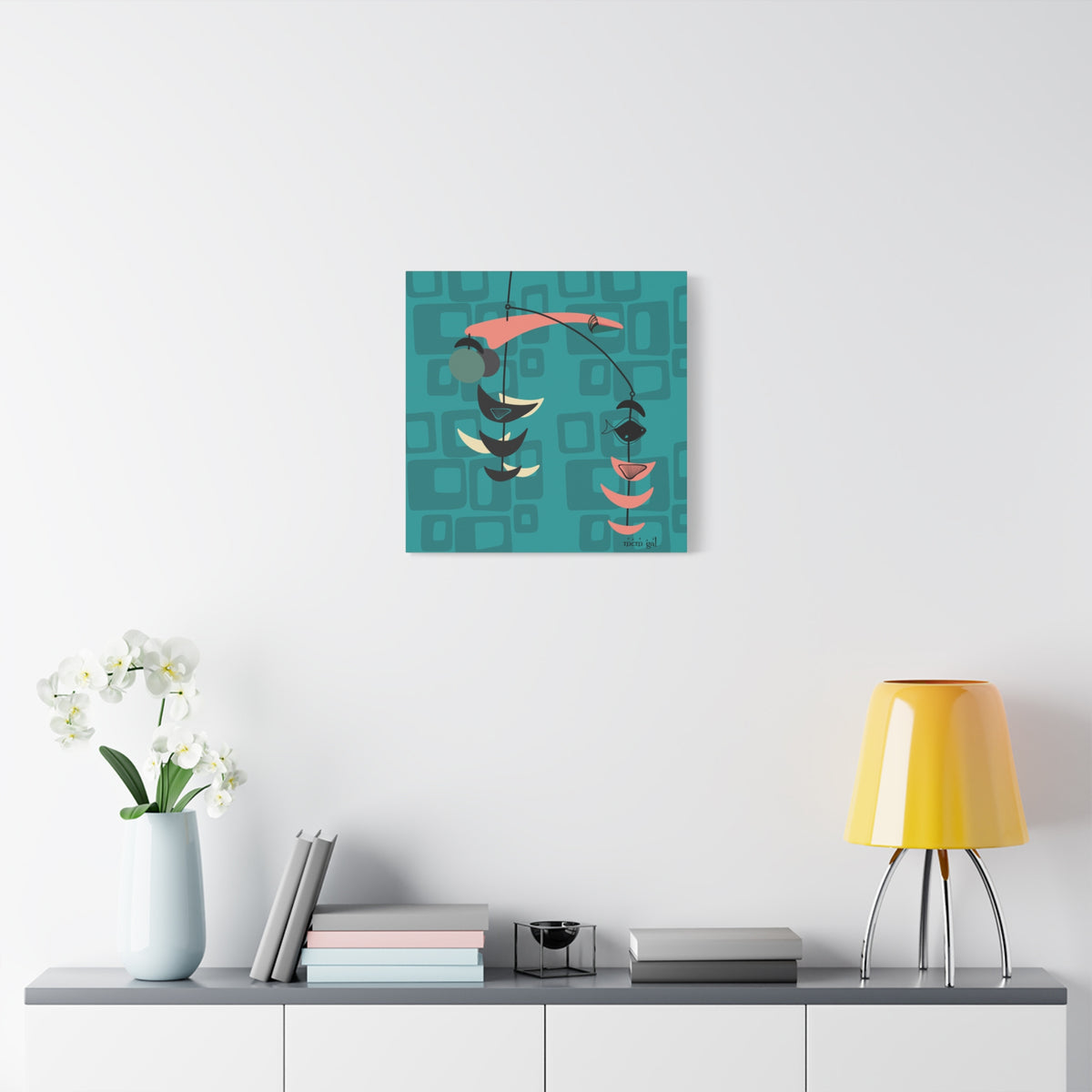 Mid Century Modern Fish Art Modern Abstract Wall Art Canvas - Stylish Home Decor for Contemporary Spaces - Mid Century Modern Gal