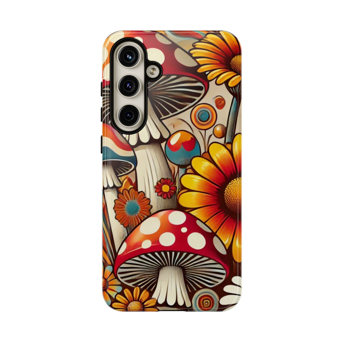 Colorful Mushroom Flower Phone Case - Boho Chic Design