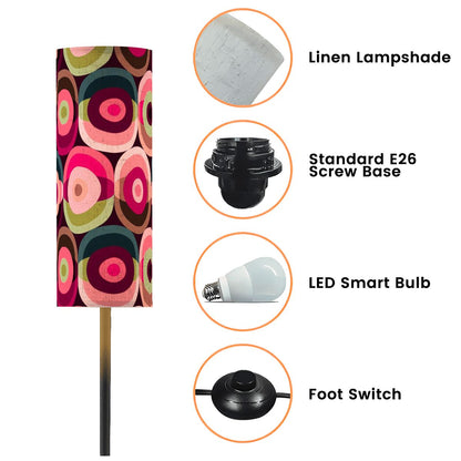 Mid Mod Groovy Orbs, Pink Green Retro MCM Slim Floor Lamp - Mid Century Modern Gal