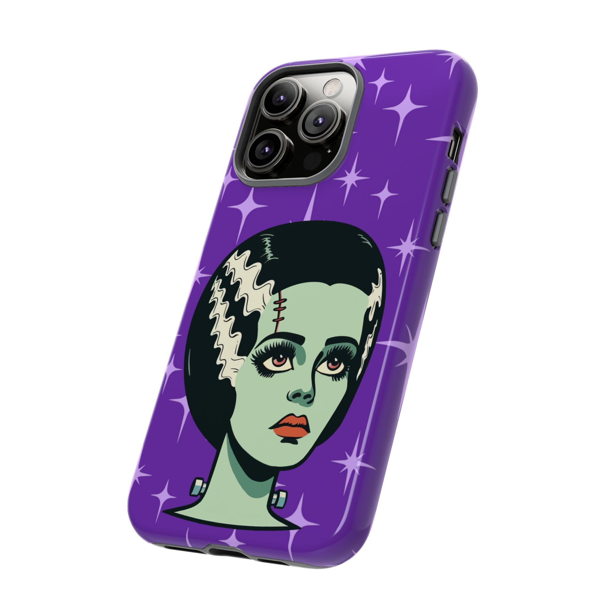Bride of Frankenstein Retro Mid Mod Horror Buff Purple Halloween Tough Phone Case