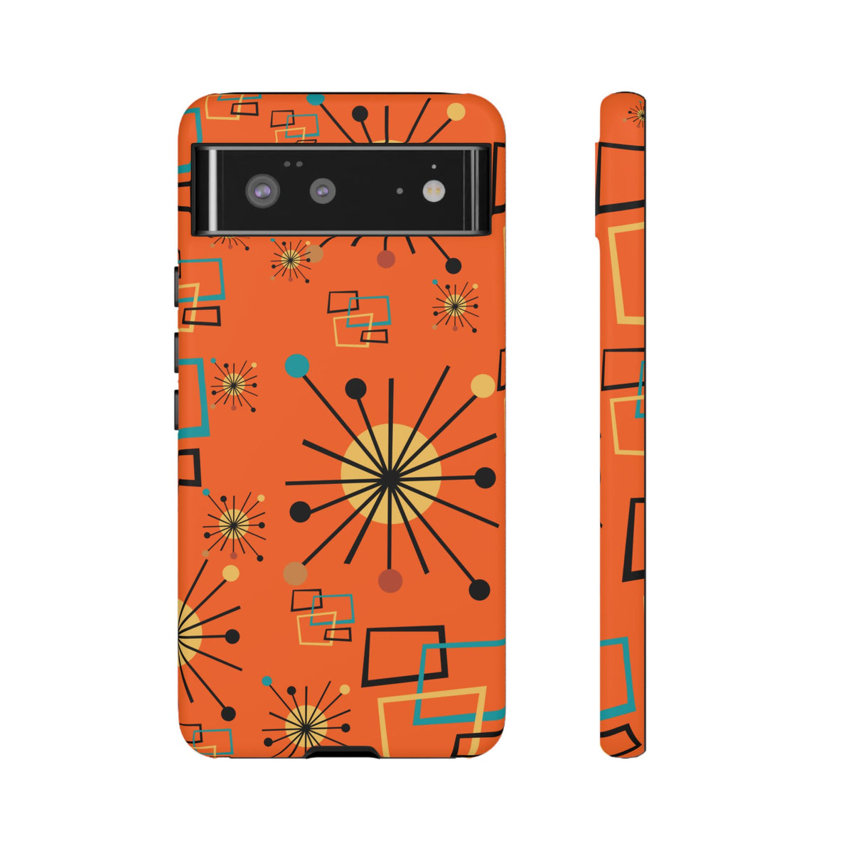 Mid Century Modern Sinatra Orange, Starburst, Geometric Funky Fun Tough Phone Case - Mid Century Modern Gal
