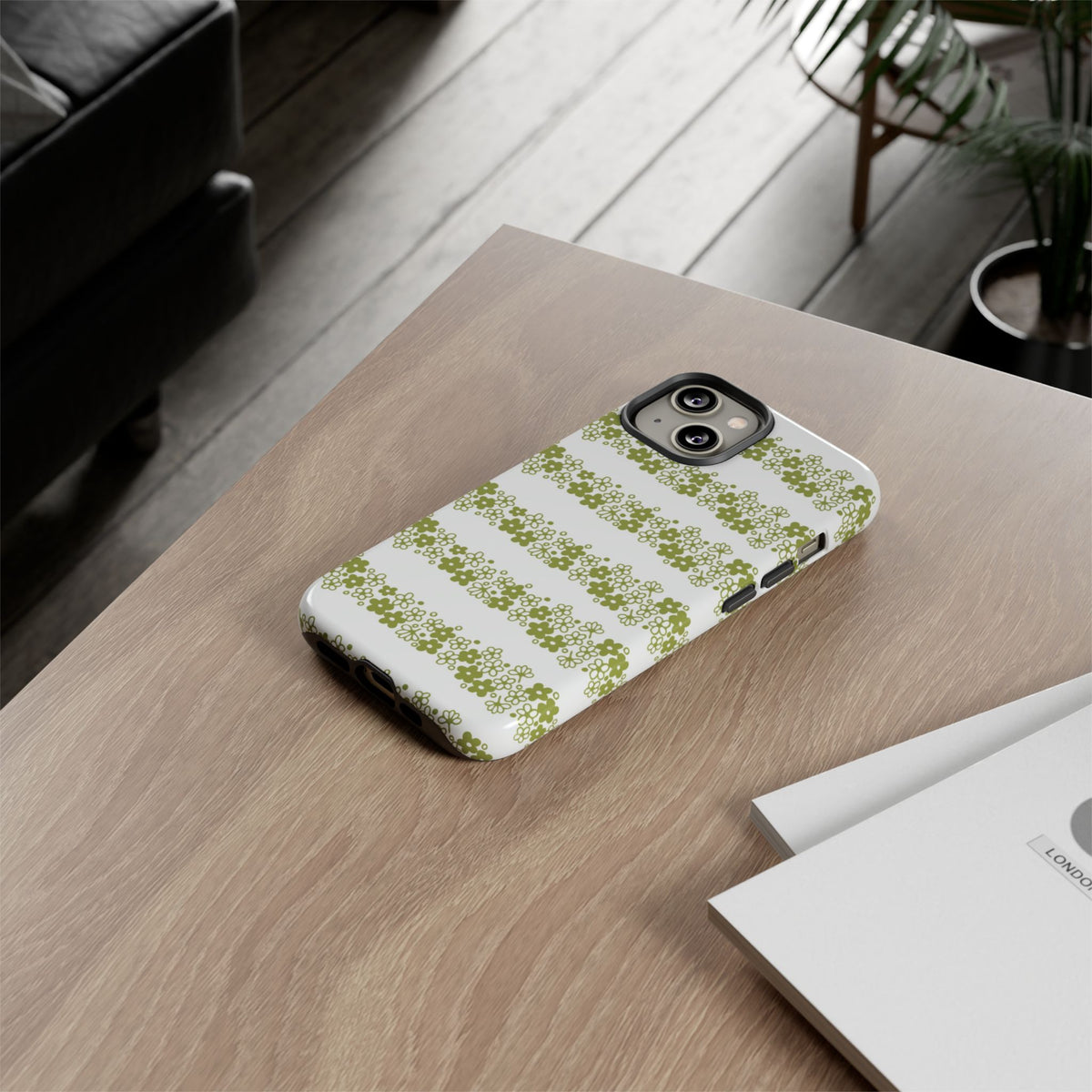 Pyrex Crazy Daisy Spring BlossonFloral Phone Case: Tough Cases with Elegant Green Floral Design, Durable Phone Cover
