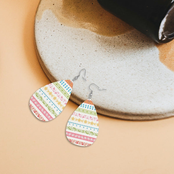 Pyrex Lover, Fun Kitschy Vegan Leather Teardrop Earrings