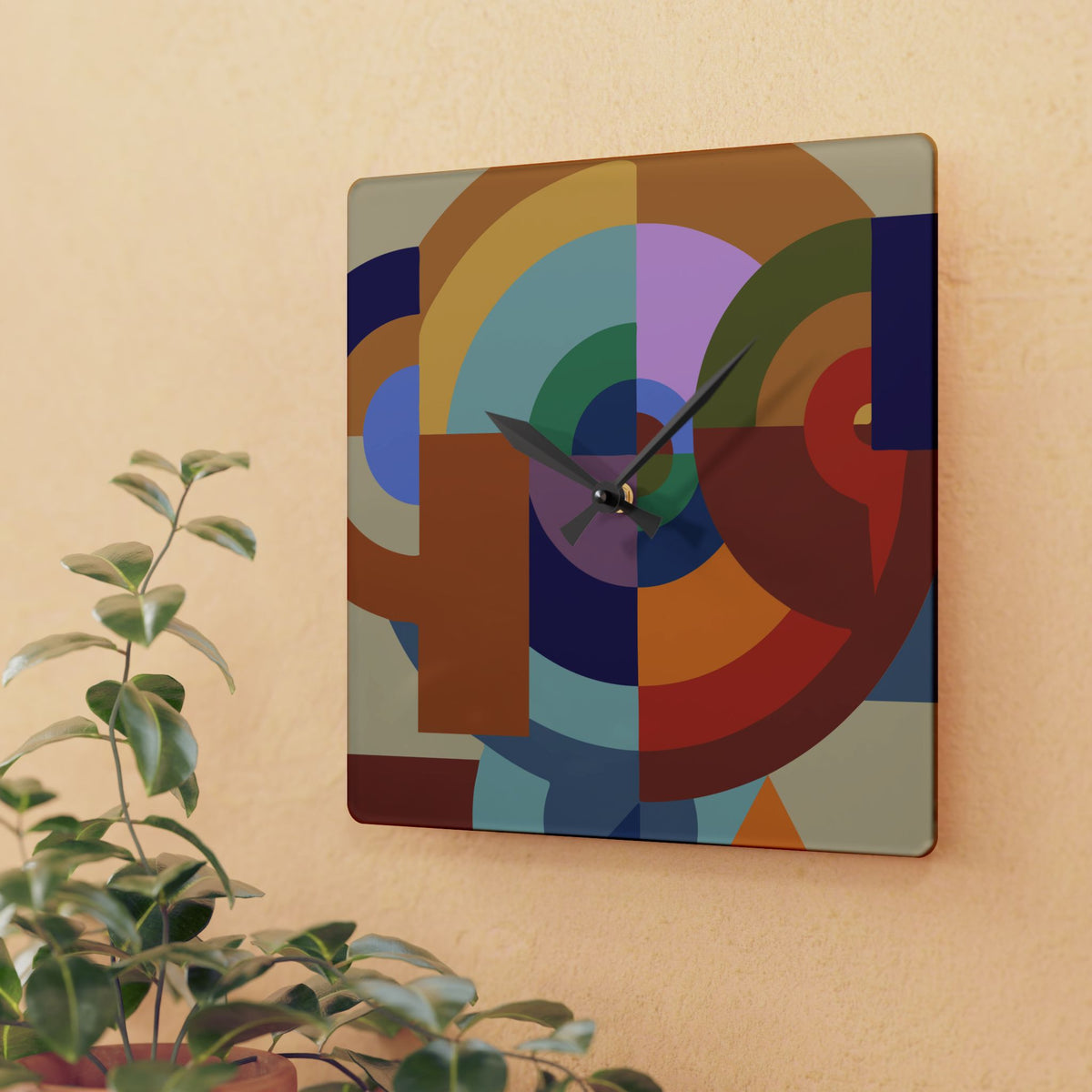 Mid Century Modern Wall Clock Bauhaus Modern Abstract Acrylic Wall Clock – Colorful Decorative Timepiece for Home & Office - Mid Century Modern Gal