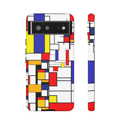 Retro Mod Mondrian, Mid Century Modern Style Tough Phone Case - Mid Century Modern Gal