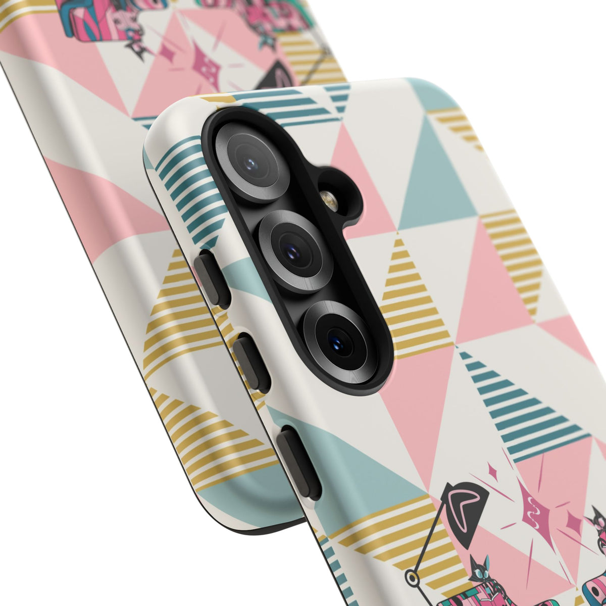 Atomic Cats Reading, Book Talk, Book Lover, Retro Chic Phone Case with Retro Vibe - Cozy Living Room Design