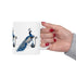 Atomic Cat Mug Blue Chinoiserie Peacock MCM Black Cat Mug  Vintage Inspired  Gift Elegant Peacock Ceramic Mug - Mid Century Modern Gal