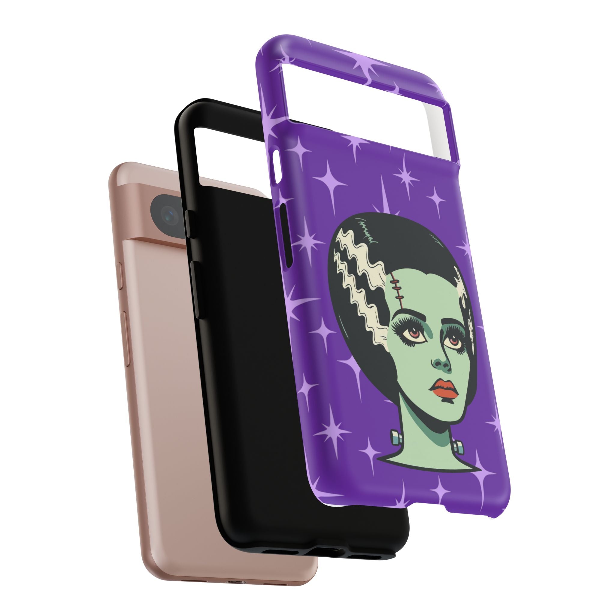 Bride of Frankenstein Retro Mid Mod Horror Buff Purple Halloween Tough Phone Case