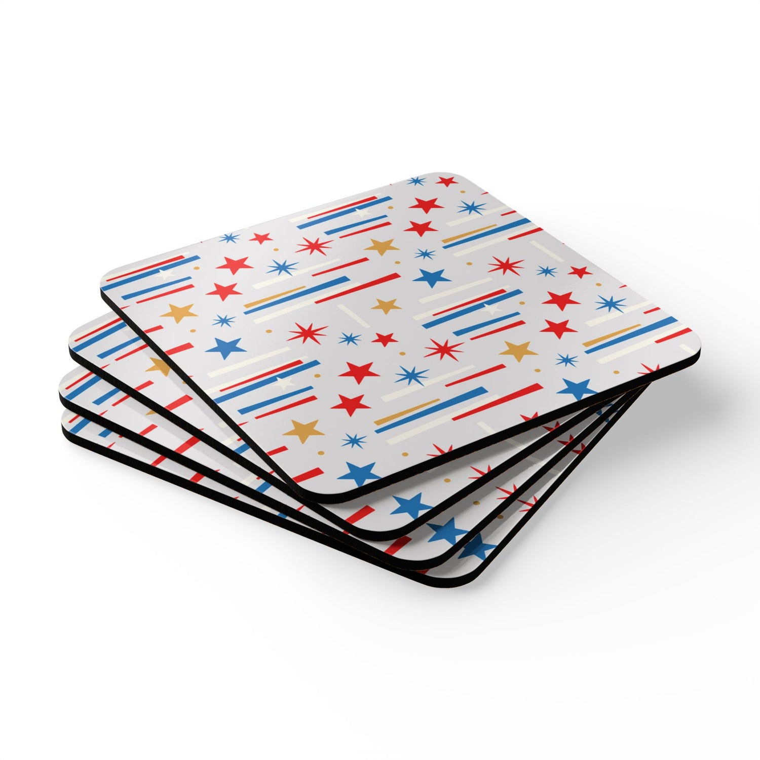 Mid Century Modern 4th of July Stars Corkwood Coaster Set - Mid Century Modern Gal