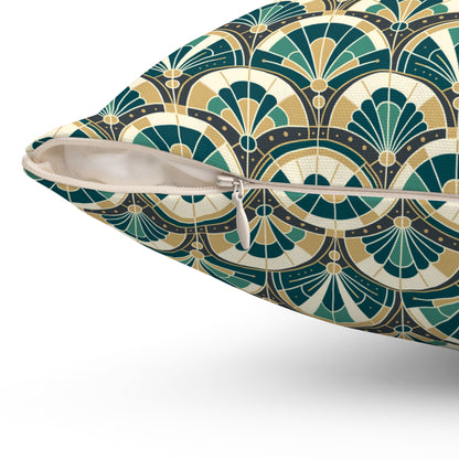 Art Deco Peacock Inspired Pillow Cover and Insert - Mid Century Modern Gal